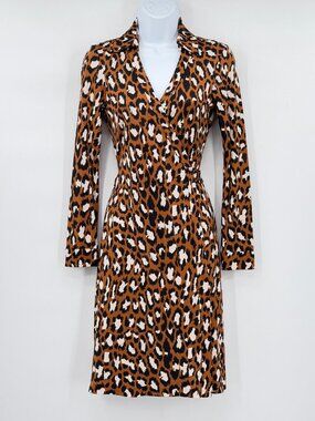 Diane von Furstenberg Silk Wrap Dress Leopard Cocktail 2